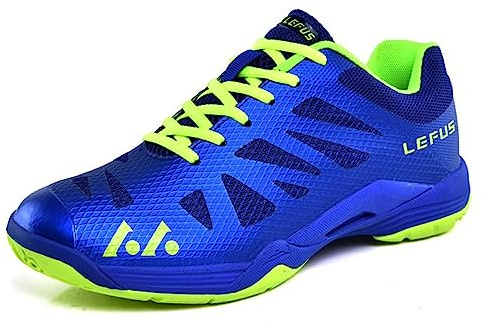 NGARY Zapatos de bádminton para hombres y adultos, ligeros, transpirables, tenis de cancha de interior, tenis de mesa, raquetbol, squash, voleibol, Blue, 39 EU