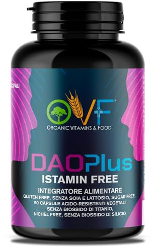 OVF DAO Plus Istamin Free - 90 cps - Supporto Naturale al Metabolismo dell'Istamina con Vitamina C, Zinco e Quercetina