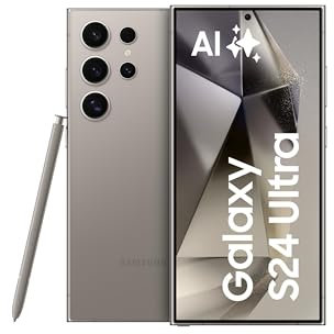 Samsung Galaxy S24 Ultra AI Smartphone, Android-Handy ohne Vertrag, 12GB RAM/512GB Speicher, 200-MP-Kamera, S Pen, Lange Akkulaufzeit, Titanium Gray, 3 Jahre Herstellergarantie