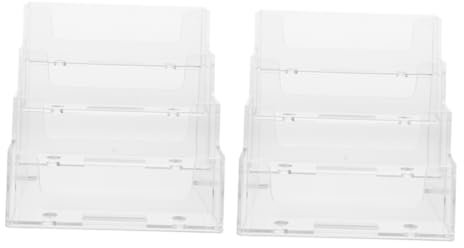 TOGEVAL Elegante Kunststoff Visitenkarte Lagerung Box Karte Stehen für Schreibtisch Karten Fall