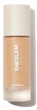 SHEGLAM Skinfinite Hydrating Foundation Flawless Dewy Foundation Hydrating Coverage Invisible Pore Concealer Pore-less Non-Greasy Lightweight Natural Soft Liquid Foundation-Shell