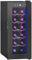 HOMCOM Cave à vin réfrigérée 12 bouteilles 34L Cave à vin à température unique 8-18℃ Bar à vin avec verre anti-UV, thermoélectrique, étagères réglables, écran tactile, lumières LED, classe E, noir.