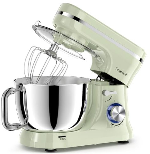 Vospeed Stand Mixer,5 Quarts 8-Speed 1000W Tilt-Head Food Mixer, Kitchen Electric Standing Mixer With Dough Hook, Whisk, Beater, Splash Guard & Mixing Bowl For (Green)