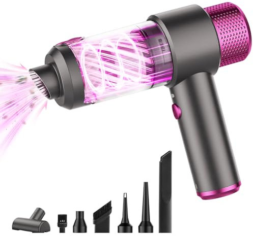 LUCUHM Handheld Vacuum Cleaner Cordless - 16000Pa Powerful Dust Buster Handheld Car Vacuum Cleaner - Portable Lightweight USB Rechargeable for Car, Pet Hair, Office, Home, Kitchen (Grey)