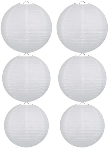 ZYEKIU 6 Pezzi Paralume Paralumi Paralume Lampada Lampadario Carta Paralumi per Lampade Lanterna Rotonda Lanterna di Carta Bianca per Decorazioni Domestiche Feste e Matrimoni Accessori