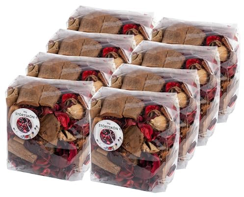 STORTSKON Berries - Set di 8 sacchetti potpourri profumati, 90 g, rosso e marrone, 720 g