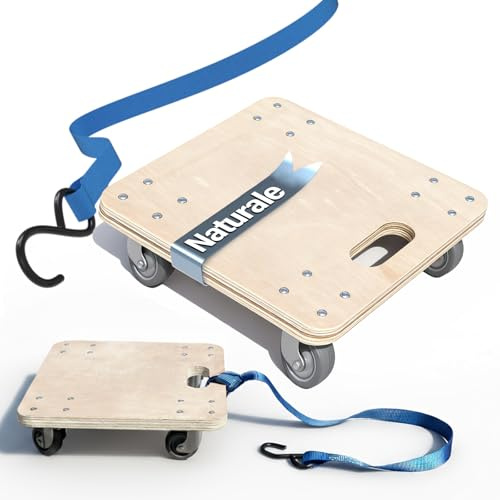 youkzuan Rollbrett mit Zugseil 30×30 cm | Schwerlast-Transportroller 200 kg Tragkraft | Möbelroller & Pflanzenroller für Möbel, Kisten & Pflanzkübel | Transportbrett mit Rollen | Umzugsroller