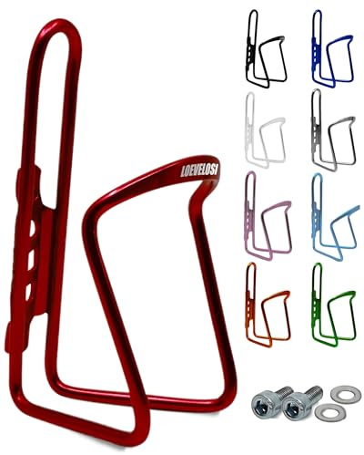 LOEVELOSI flaskhållare cykel röd – dryckhållare aluminium