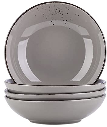 vancasso Serie Navia, Set di Piatti Fondi in Grès Porcellanato 4 unità Collezione Natura- 20 cm