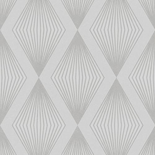 Graham & Brown Wallpaper, Non Woven, Silver, 20.5 x 396