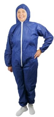 50x ARNOMED® Combinaison Jetable XL Extra Fort, Combinaison Travail Homme & Femme Sécurité, Combinaison Jetable de Peintre & Bâtiment, Combinaison de Protection & Amiantée, (Bleu)