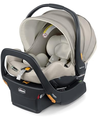 Chicco KeyFit Max Zip ClearTex Infant Car Seat and Base, Rear-Facing Seat for Infants 4-30 lbs., Infant Head and Body Support, Compatible with Chicco Strollers, Baby Travel Gear, Sierra/Beige