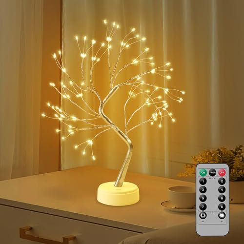 vsshe LED Baum Lichter, 108 LED Baum Lambre, USB/Batteriebetrieben, LED Baum Licht Warmweiß Verstellbare Äste deko aesthetic zimmer christmas deko Lichterkette Innen Lampe, Fernbedienung