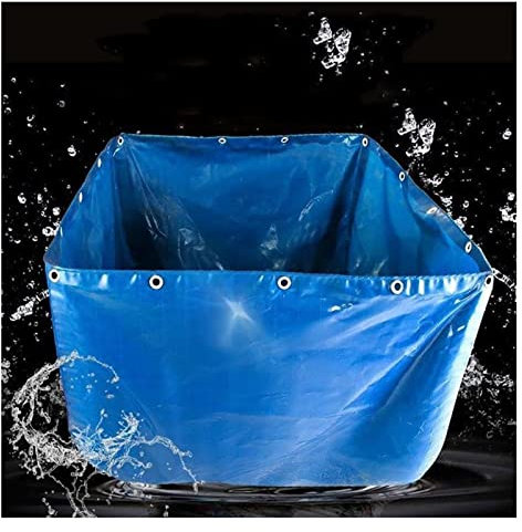Bassin à poissons portable pliable en toile de 2 x 1,5 m - Grand réservoir d'aquaculture avec œillets pour carpes koï, résistance à la sécheresse et aquaponie.