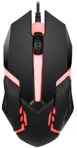 Mouse da gioco USB cablato 1000 DPI, mouse ottico ergonomico da gioco, mouse USB cablato per computer, retroilluminazione a LED a 7 colori per desktop, laptop, notebook (nero)