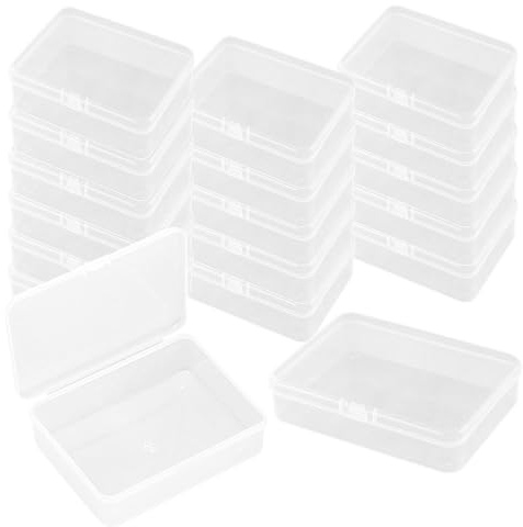 WYAN 18 Stück Großer Rechteckiger Kunststoff Aufbewahrungsboxbehälteren,Kleine Aufbewahrungsboxen,Transparenter Aufbewahrungsorganisator,zur aufbewahrung von schmuck, kunsthandwerk und kleinteilen