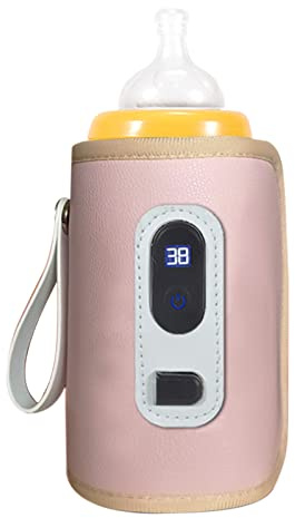 RiToEasysports Calentador de botellas, USB LCD temperatura ajustable preciso impermeable portátil, calentador para biberones for PADRES bebés viajes hogar oficina