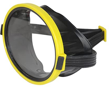 Masque de plongée ovale pour enfant - Anti-buée - Jaune - 14,5 x 11,5 cm