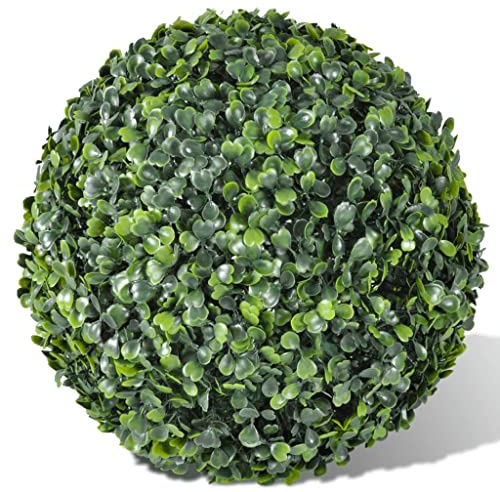 Generico Sfere di Bosso 2 pz Arte Topiaria con Foglie 35 cm,Verde,1.7kg,40872