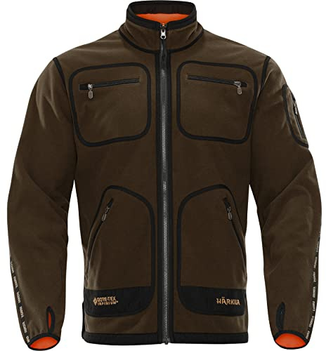 Härkila | Kamko-fleece | vändbar | andningsbar och vindtät GORE-TEX Infinium™-teknik | professionella jaktkläder och utrustning | skandinavisk kvalitet gjord för att hålla |, Jakt grön/orange blixt,