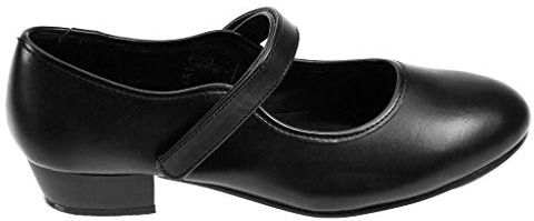 Starlite Backflip Black PU Tap Shoes, Low Heel 12 UK Child