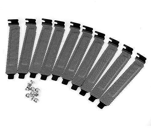S SIENOC 10 st svart PCI stål Slot Covers dammskyddsfilter stängningsplatta, med skruvar (10 x 20 mm, svart)