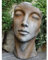 Vidroflor Gesicht Frau Skulptur 25 x 17 cm, h 50 cm - rost