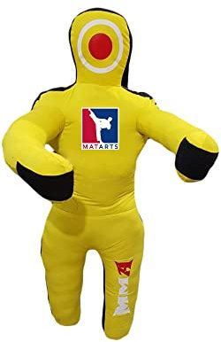 QMUK Matart Kinder MMA Dummy Grappling Punching Bag Jiu Jitsu Judo stehender Stil (Gelb, 119,4 cm)