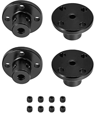 DMiotech 4 Paquet 4mm Intérieur Dia H13xD10 Bride Couplage Connecteur Rigide Guide Arbre Support Raccord Arbre Accouplement avec Vis pour DIY RC Modèle Moteurs Noir
