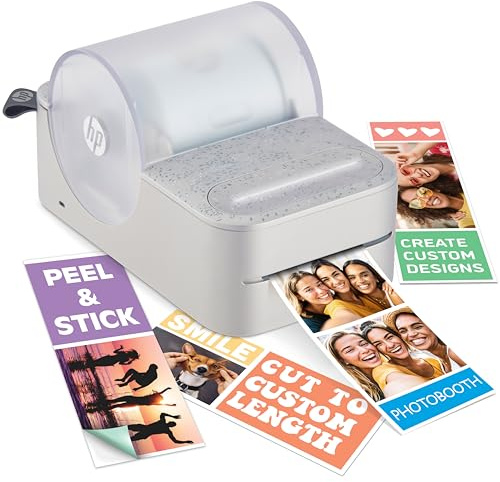 HP Sprocket Panorama Instant Portable Color Printer (White) 2” x .5”- 9” Zink Sticky-Backed Paper -Create Personalize Prints, Photobooth Strips, Labels & Custom Designs in The App