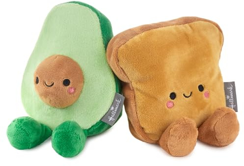 Hallmark Better Together Avocado and Toast Plush Pair, Set of 2 | Soft Polyester, Weighted Body & Feet, Embedded Magnets, Easy to Clean, Great for Birthdays, Anniversaries, Valentine’s Day