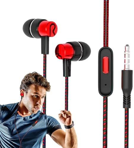 Auricolari Per Telefono Cablati - Cuffie Intrauricolari Cablate Da 3,5 Mm | Cuffie Portatili Con Filo Per Chiamate | Cuffie Intrauricolari Cablate Con Microfono Suono Stereo Ad Alta Fedeltà Per Cammin