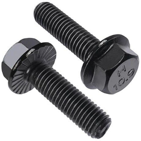 MOUMOUTEN 20pcs Bulloni Della Testa Esagonale Della Flangia, 10,9 Viti In Lega Nera Finitura Nera, Bulloni Esagonali Della Testa Della Flangia M8*30