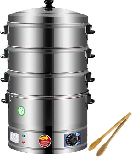 Food Steamer for Cooking Electric Food Steamers 3-Tier Stainless Steel Steamer Thermostatically Controlled Automatic Heating Perfect for Breakfast of(Size:47)