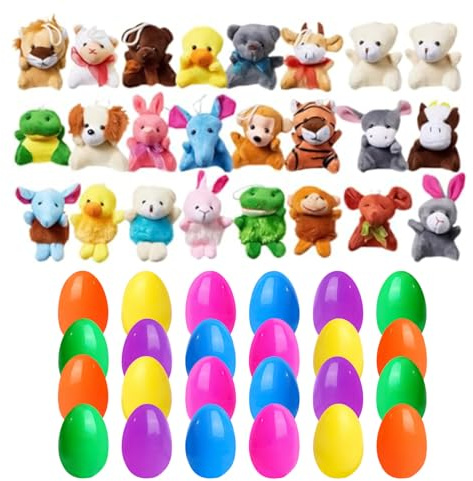Generisch Huevos de regalo de Pascua - Juguetes de lujo de lujo, huevos decorativos con cesta completa | Muñeca suave con lindos peluches, adorable juguete plus para niños pequeños