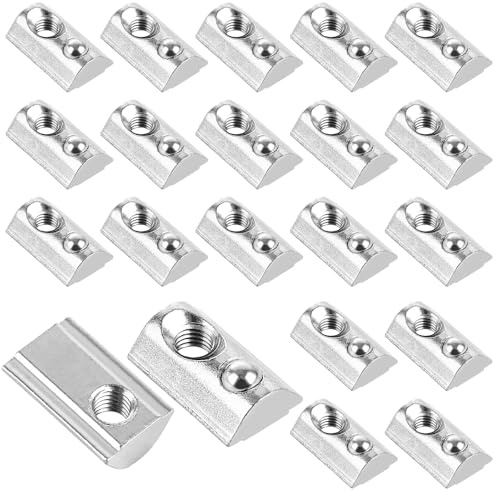 LOLYSIC 120 Stück Nutensteine M6 mit Zentrierung Kugel Nut 8 T Nutenstein Schrauben Set 40-Serie M6 Aluprofil 40x40 Kohlenstoffstahl Gleitmutter mit Federkugel für Modulmontage, Solarmodulhalterung