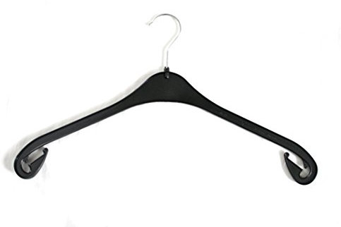 famy.Shop 50 Stück Kleiderbügel aus Kunststoff, drehbarer Haken, schwarz, stabil & sehr platzsparend