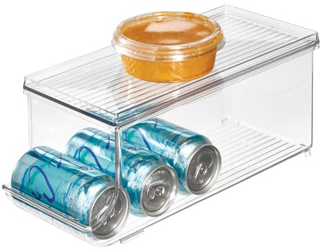 iDesign Soda Can Organizer with Lid for Pantry or Refrigerator - Clear - Made in USA