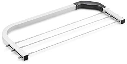 thermohauser 8300004181 - Sega per torte in acciaio INOX, con 3 fili per sega regolabili e lunghezza 45,5 cm