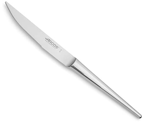 Arcos 565600 bordsknivar – biff kniv-monoblock i ett stycke rostfritt stål 115 mm (4,53 tum) silverfärg och plast