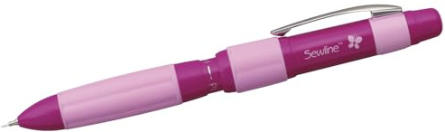 Sewline Fabric Pencil Trio – Refillable 3-Color Mechanical Fabric Marking Pencil with White, Black & Pink Leads for Quilting and Sewing