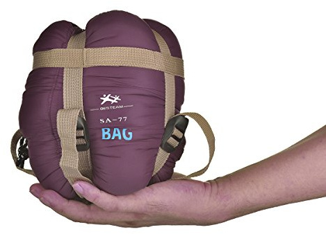 Sacco a pelo rettangolare ultra-leggero per clima caldo, 190,5 cm x 76,2 cm (lu x la), per campeggio, escursioni e trekking, comodo per bambini, ragazzi e adulti; per primavera, estate e autunno, impermeabile e compatto, Claret Red