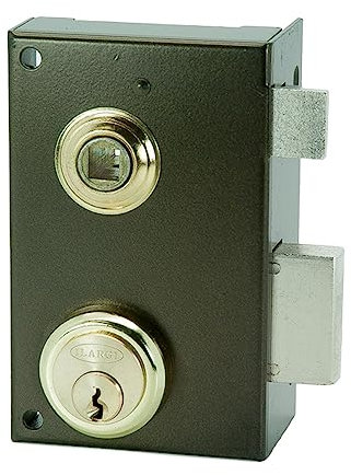 Ilargi - Cerradura 56b 70mm.he.dch.bp sobreponer c/cilindro. palanca con llave y picaporte con manilla desde el interior