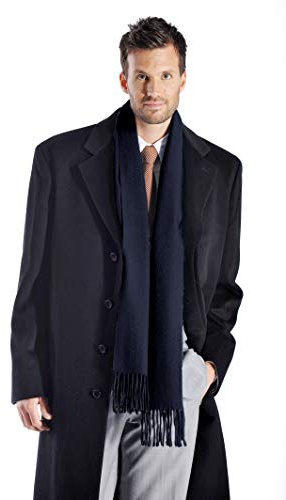 Cashmere Boutique Unisex 100% Pure Cashmere Scarf - Soft, Luxury Lightweight, Perfect for Daily Wear or Any Occasion - Navy Blue, 12 x 60