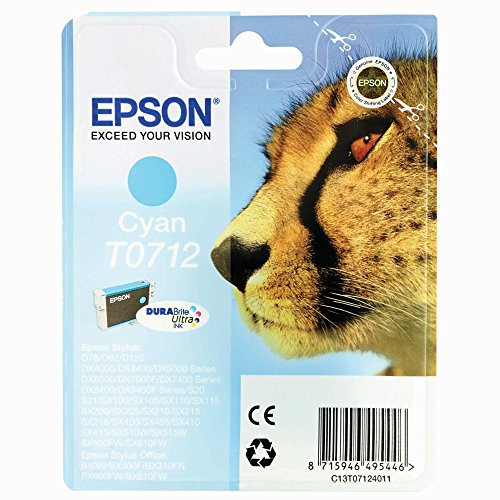 Epson T0712 Cyan – Tintenpatrone für Drucker (Cyan, EPSON Stylus D120 Epson Stylus D120 Epson Stylus D78 Epson Stylus D92 Epson Stylus D92, Tintenstrahl)