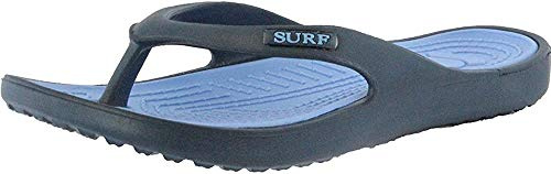 Surf Womens Unisex Flip Flops Rubber Sandal Beach Shoe Shower Mules UK 3-8 (UK 5, Navy/Blue)
