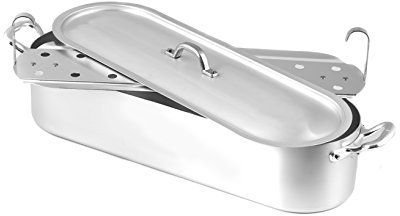 OTTINETTI Bol à Poisson en Aluminium avec Couvercle Et Grille 40 Marmite Italo 1251A040