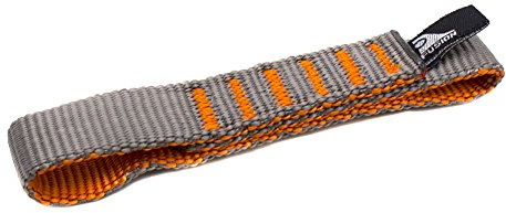 Fusion Climb 11cm Quickdraw Runner, 19mm Nylon Stitched Loop, Grey/Orange