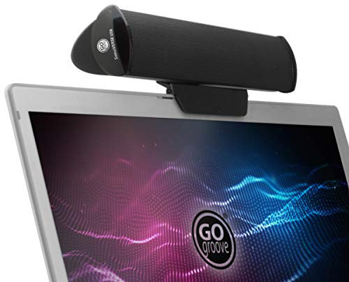 GOgroove SonaVERSE Altoparlanti USB per Computer Portatile - Mini Soundbar Alimentata Tramite USB con Design di Altoparlanti Esterni Portatili clip-on per Monitor (Nero)