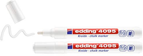 Edding 4095 4-4095-2-1049 Kreidemarker Weiß, Weiß 4 mm, 15 mm